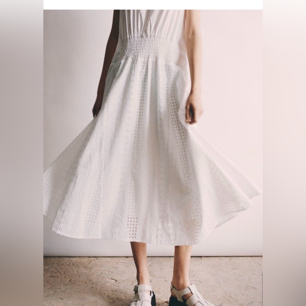 Thakoon Trapeze Eyelet Lace Combo White Dress Size 2